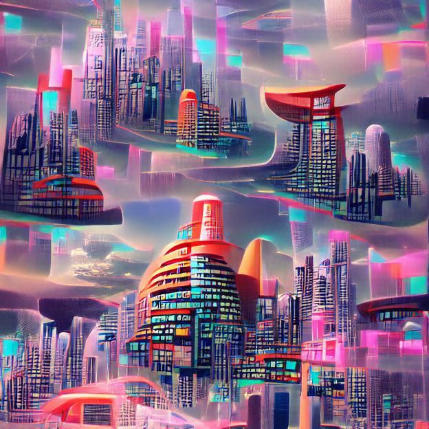 Futuristic Cityscape with Advanced Technology