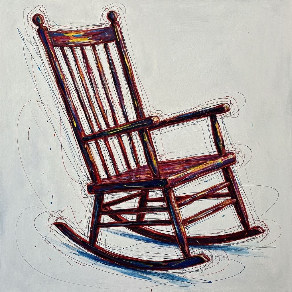 Abstract Rocking Chair in Dynamic Colors