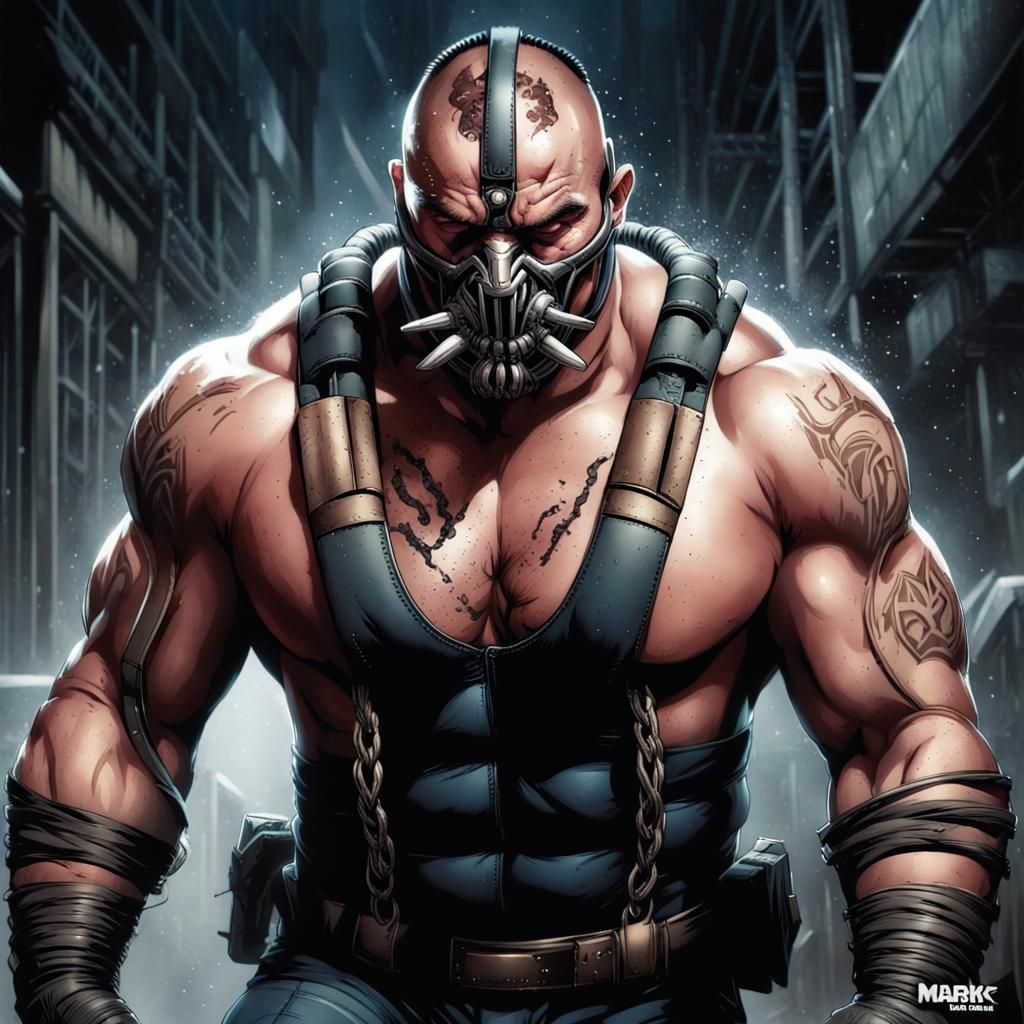 Bane as Comic Book Art by Brooks and Mumford