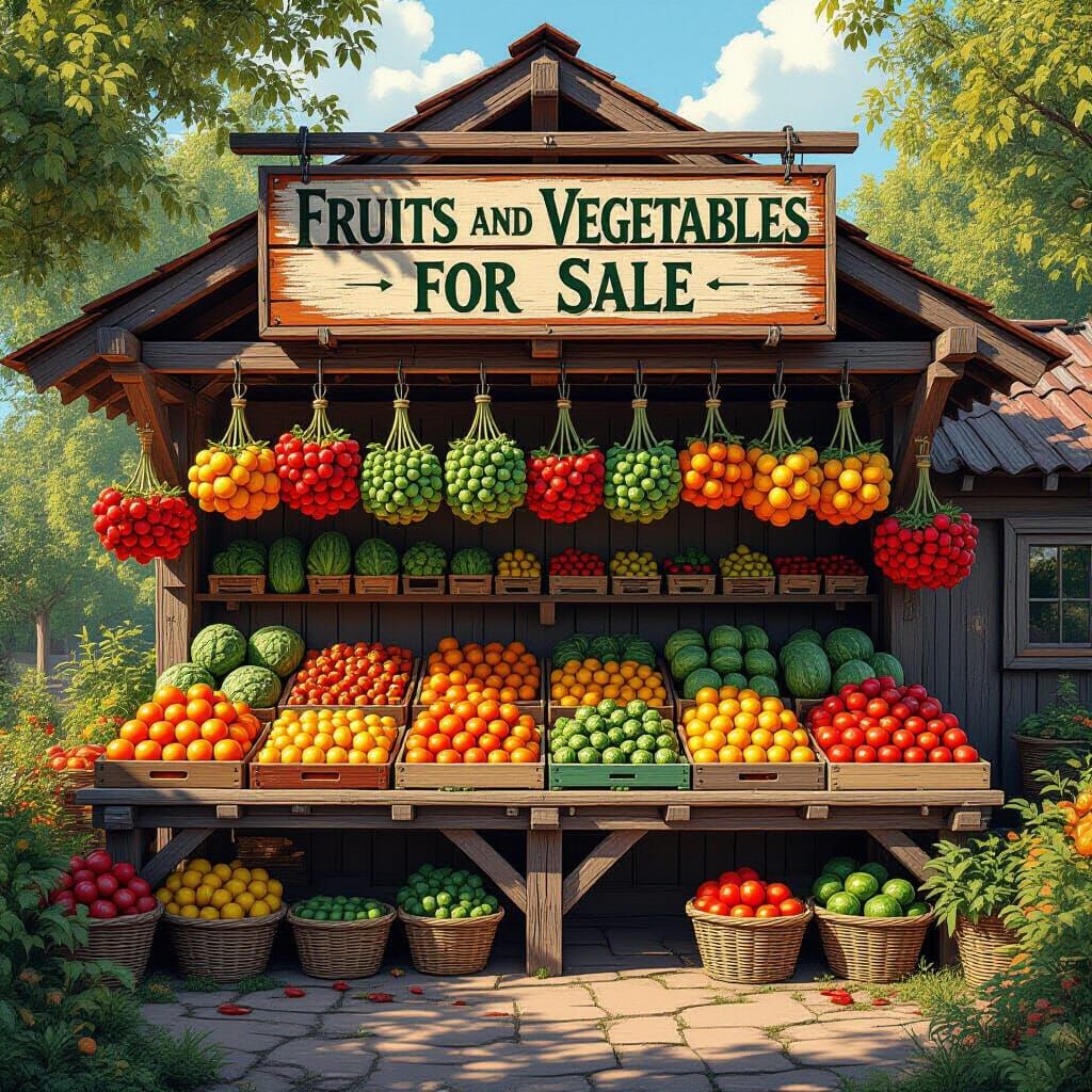 Whimsical Farmstand Concept Art in 8k Resolution