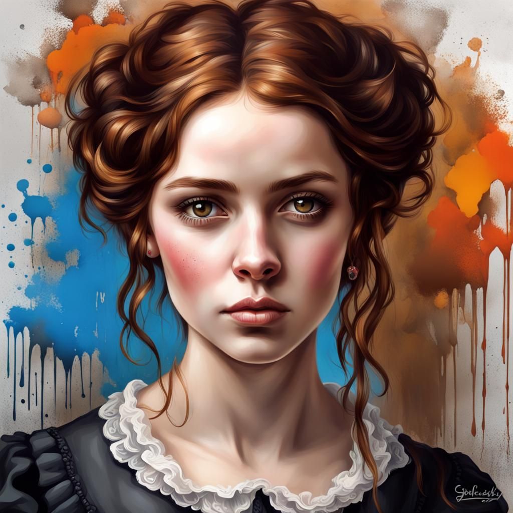 Victorian Lady in Graffiti Art Style