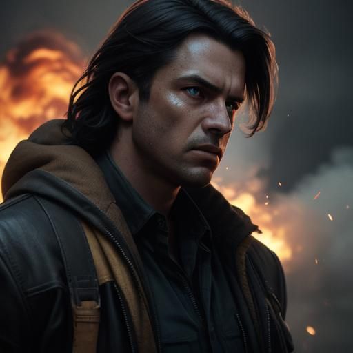 Explosion Close-Up in Cinematic Film Style