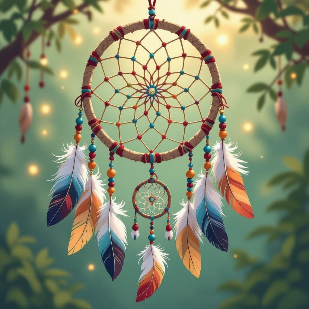 Bohemian Dreamcatcher with Whimsical Natural Beauty