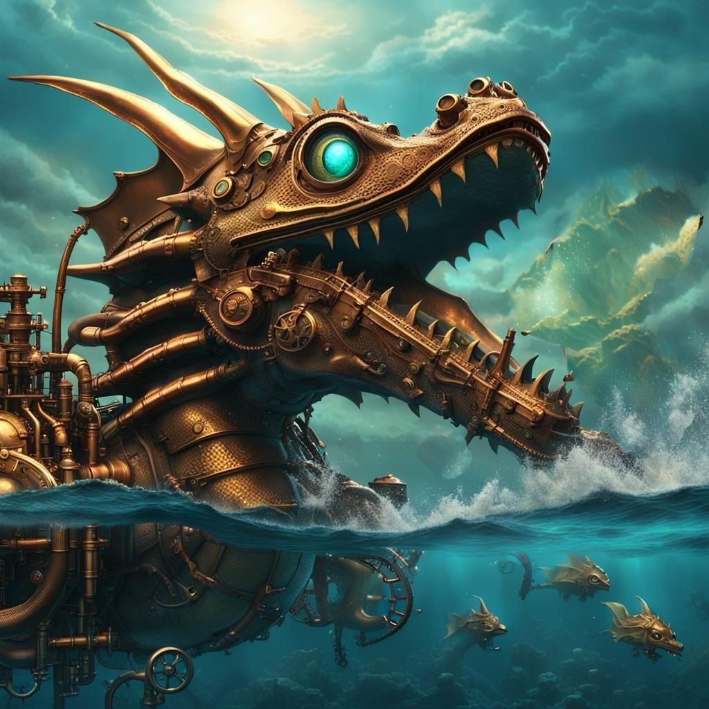 Steampunk dragon.