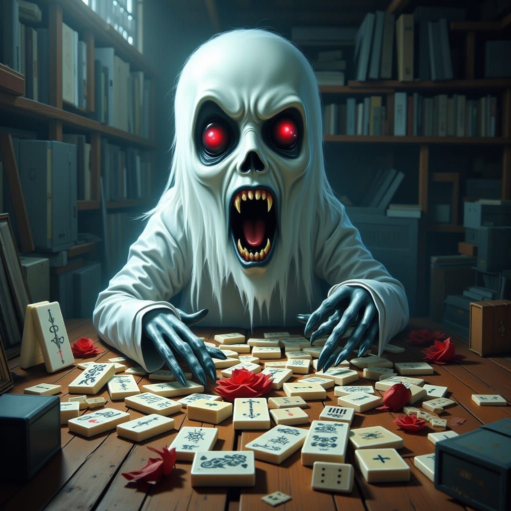 Abstract Ghost Entity Plays Mahjong