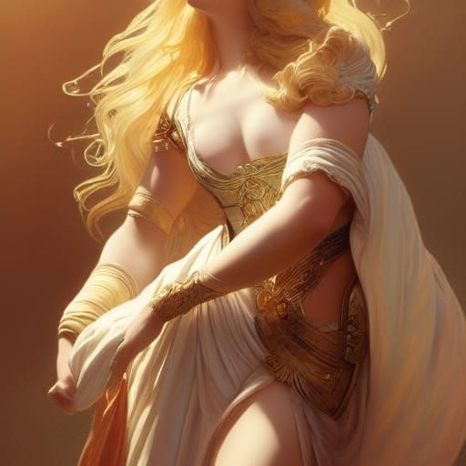 Victorian Greek Goddess: Hyperdetailed Concept Art