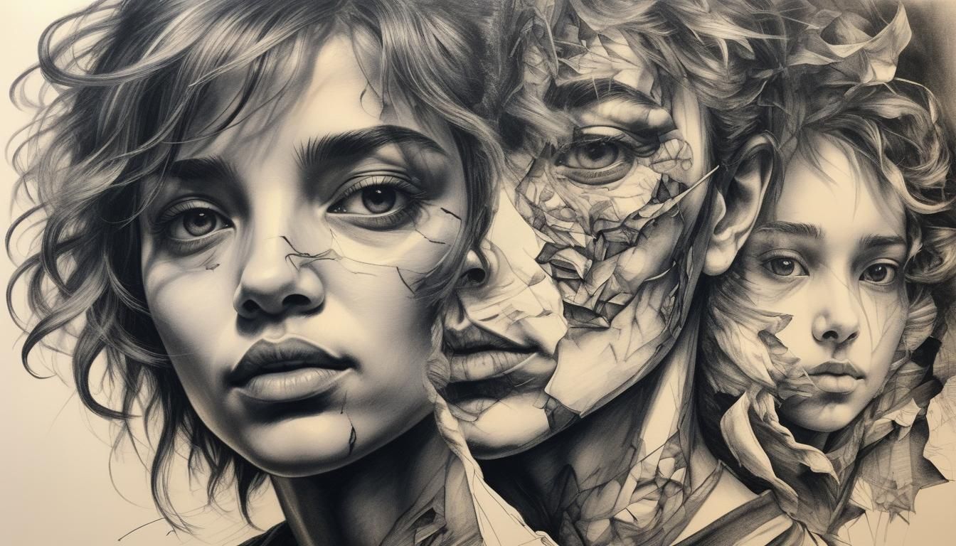 Surreal Charcoal Portrait in Hyperdetailed Style