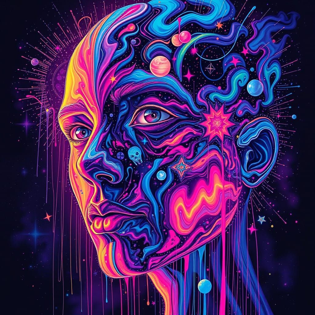 Vibrant Psychedelic Impasto Dreamscapes