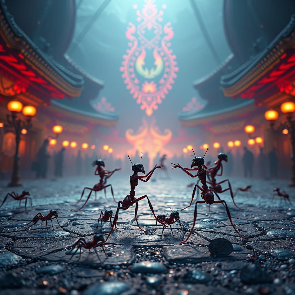 Fantastical Ants' Round Dance in Deep, Intricate Detail