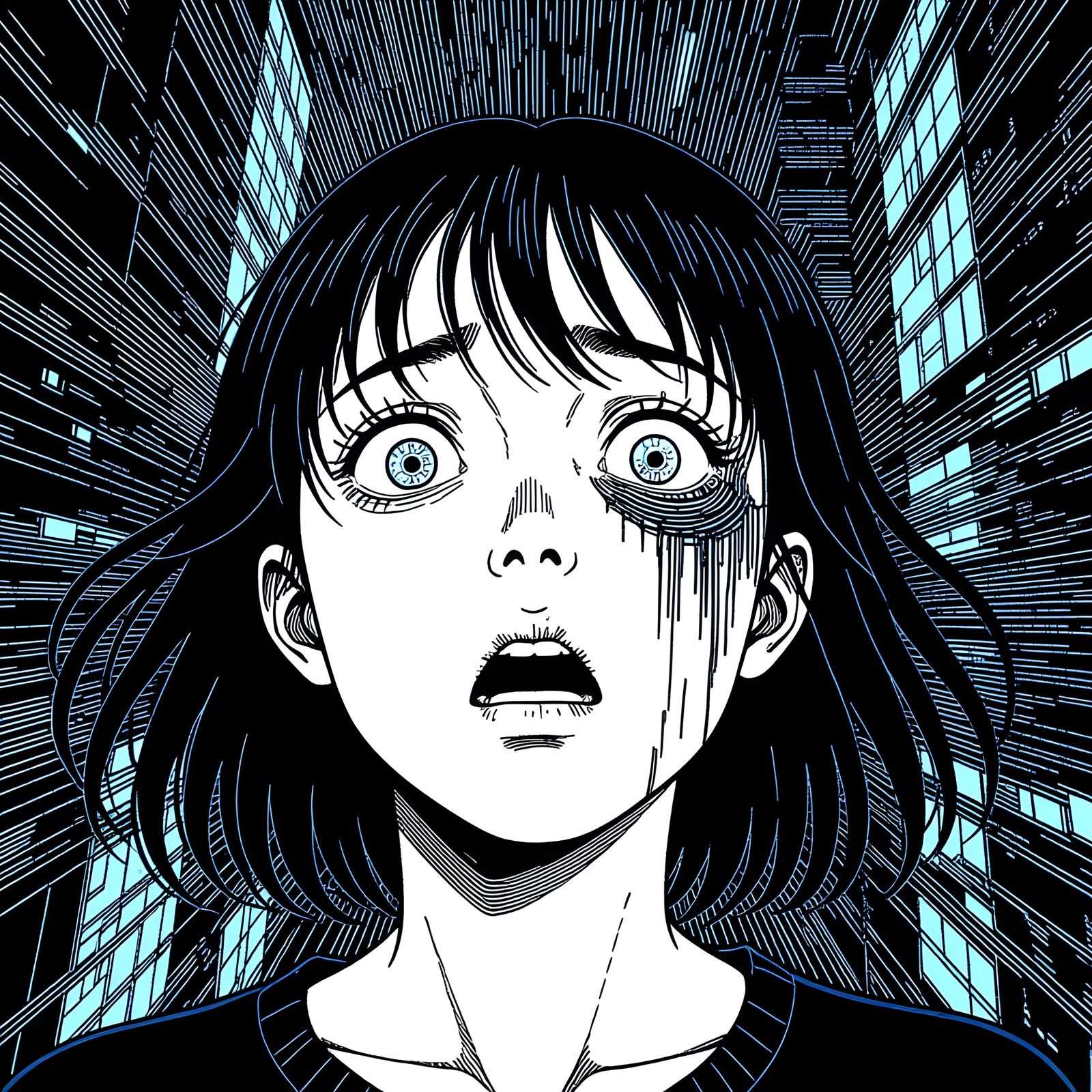 Woman's Face Transforms into Glitching Computer Code