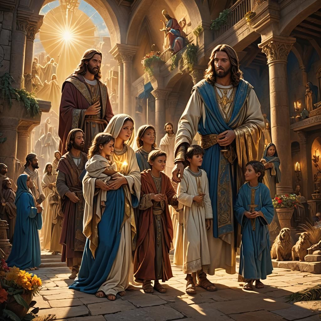 Jesus and Family: Fantasy Concept Art