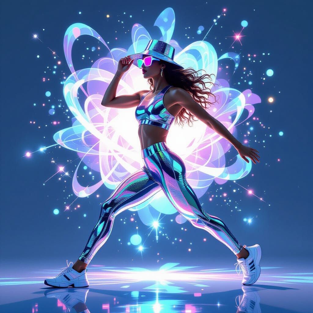 Psychedelic Pop Art: Model in Motion with Kinetic Lights