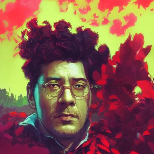 Hyperdetailed Portrait in Strawberry Field, Trending Art