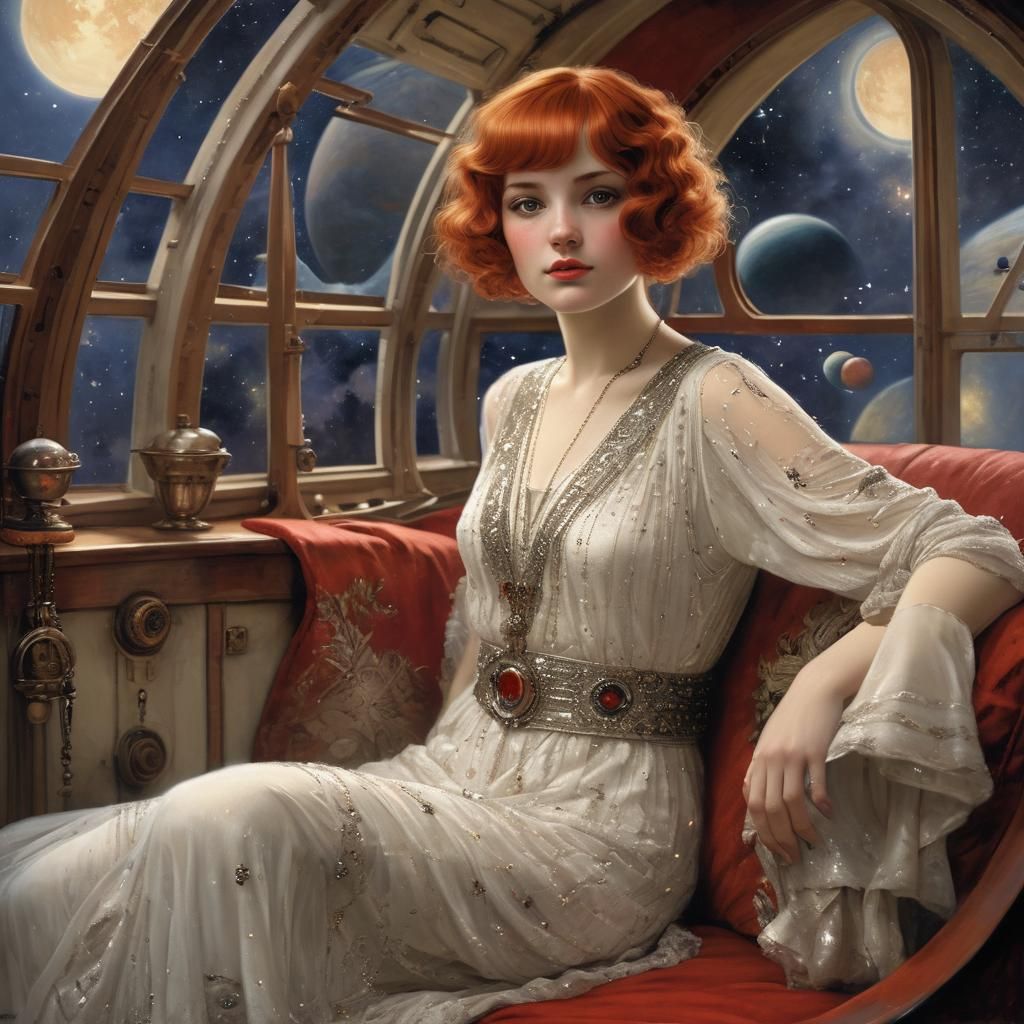 Flapper in Spaceship with Planetary View