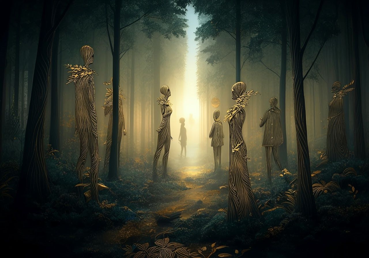 Foggy Negative Space Forest