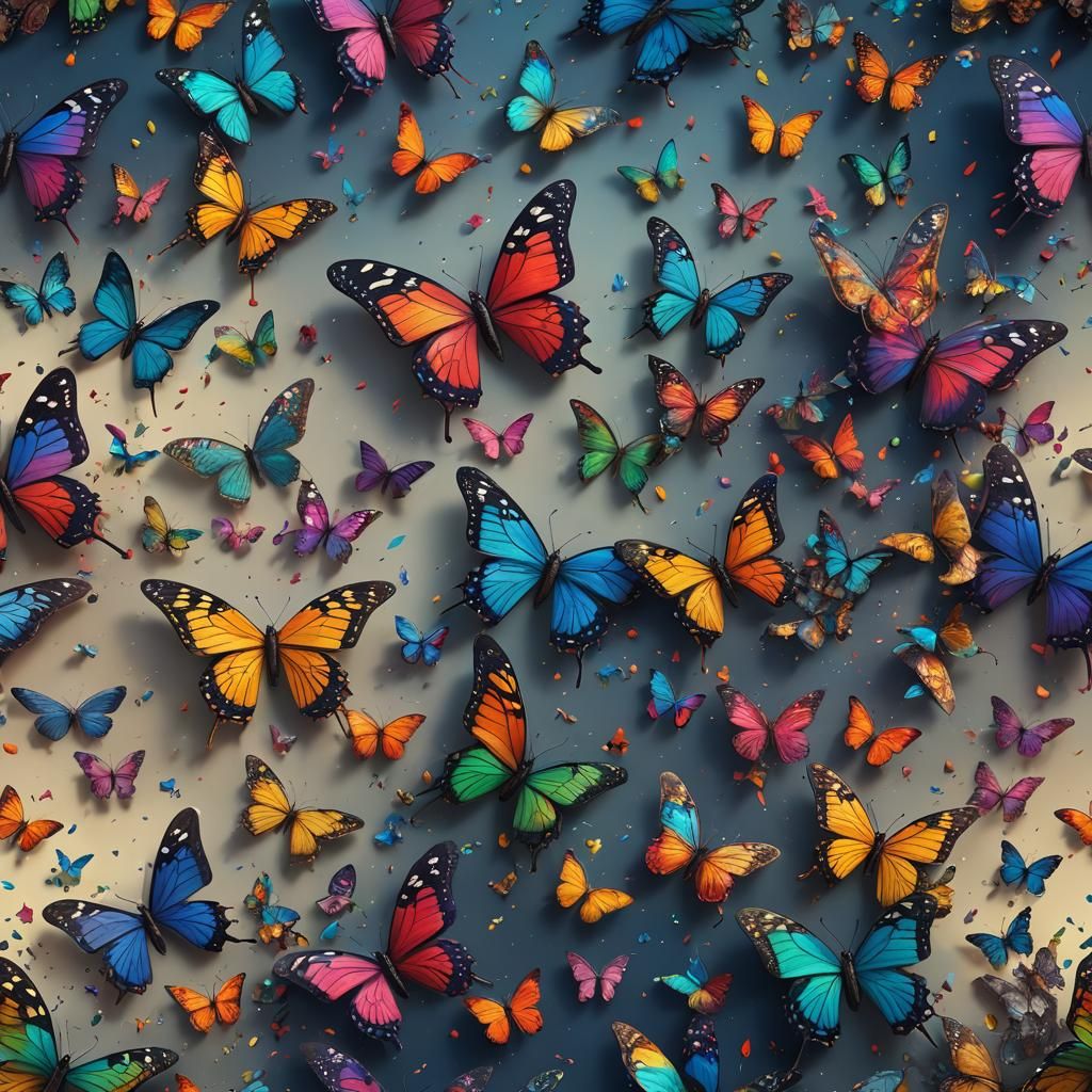 Rainbow Butterfly Fantasy Concept Art