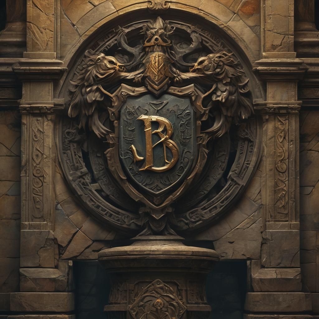 Hogwarts Crest in Dark Fantasy Art Nouveau Style