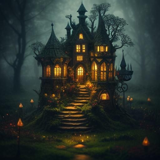 Whimsical Fairy Wonderland with Atmospheric Mood