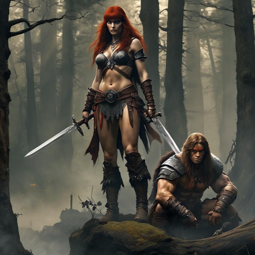 red sonja and conan the barbarian