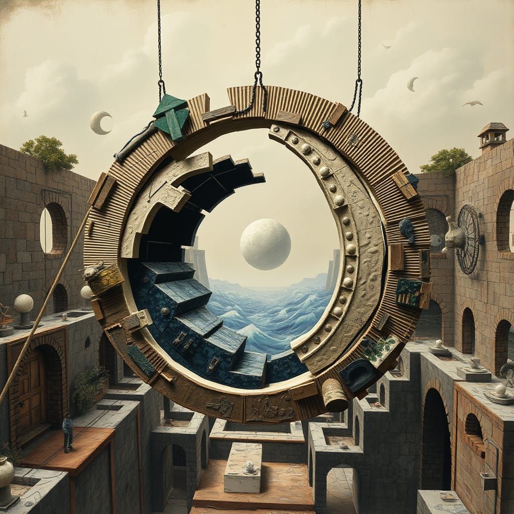 Surreal Yin-Yang Gate in a Mystical Dreamscape