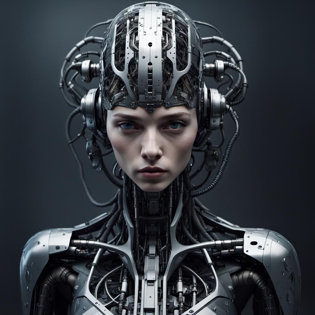 Industrial Gothic AI: Abstract ChatGPT Illustration