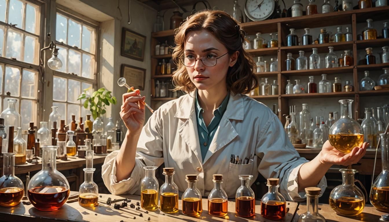 Mad Scientist in Sunny Lab, Soviet Realism