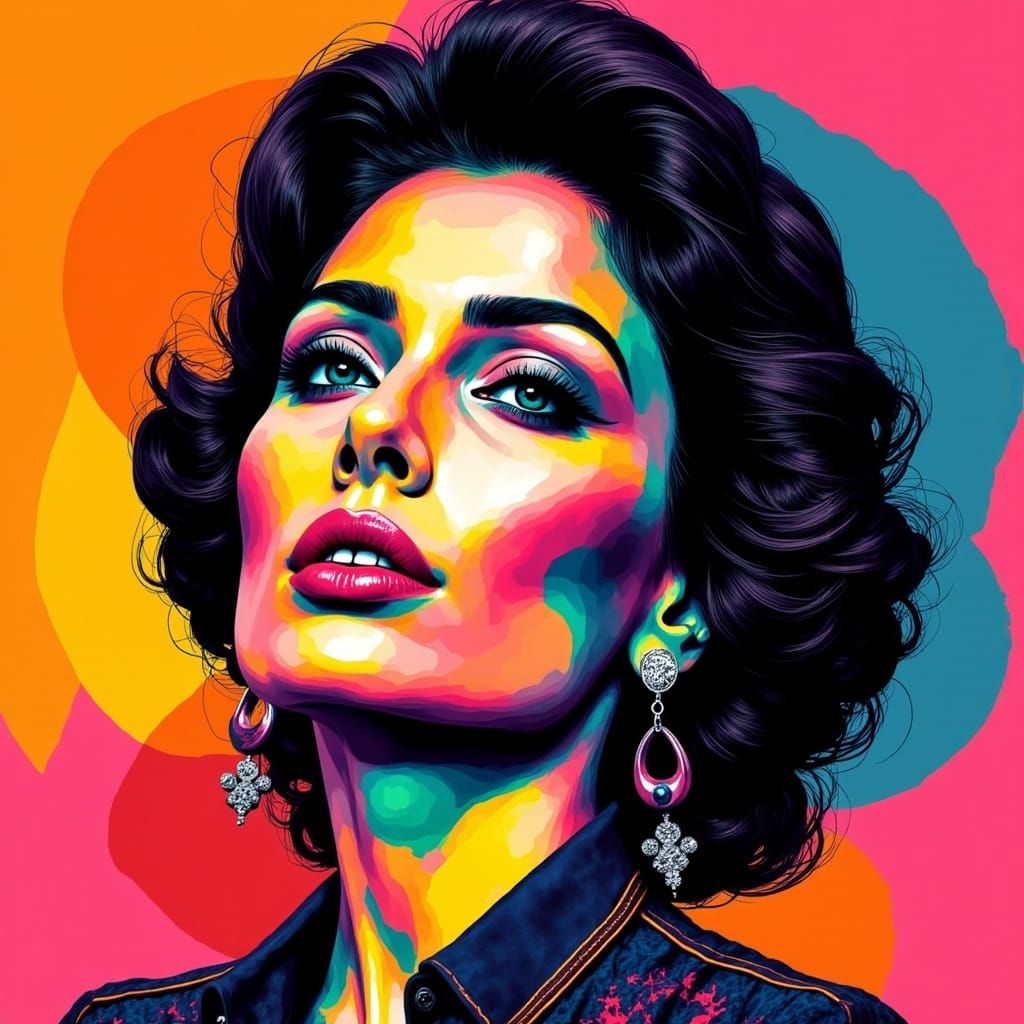 Sophia Loren as Vibrant Pop Art Portrait