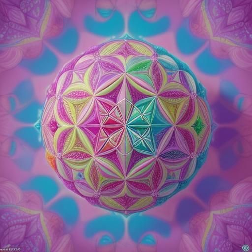 Flower of Life in Candy Art Style
