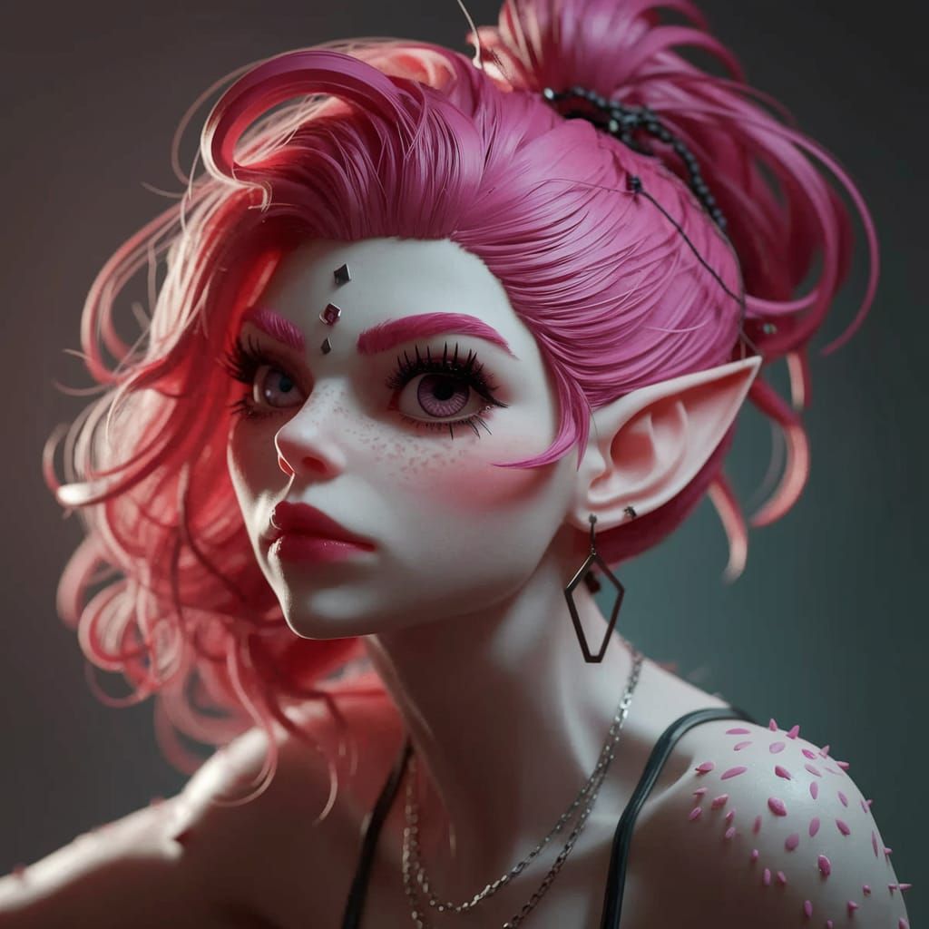 Mystical Goblin Dancer in Cyberpunk Aesthetic