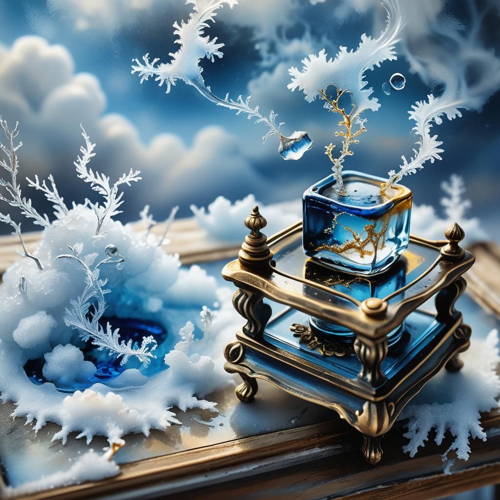 Surreal Sky Trapped in Icy Inkwell