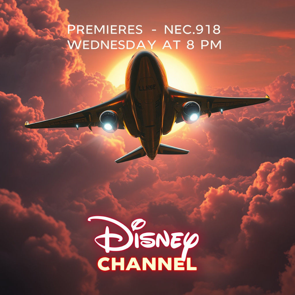 Retro-Futuristic Airplane in 80s Sci-Fi Style