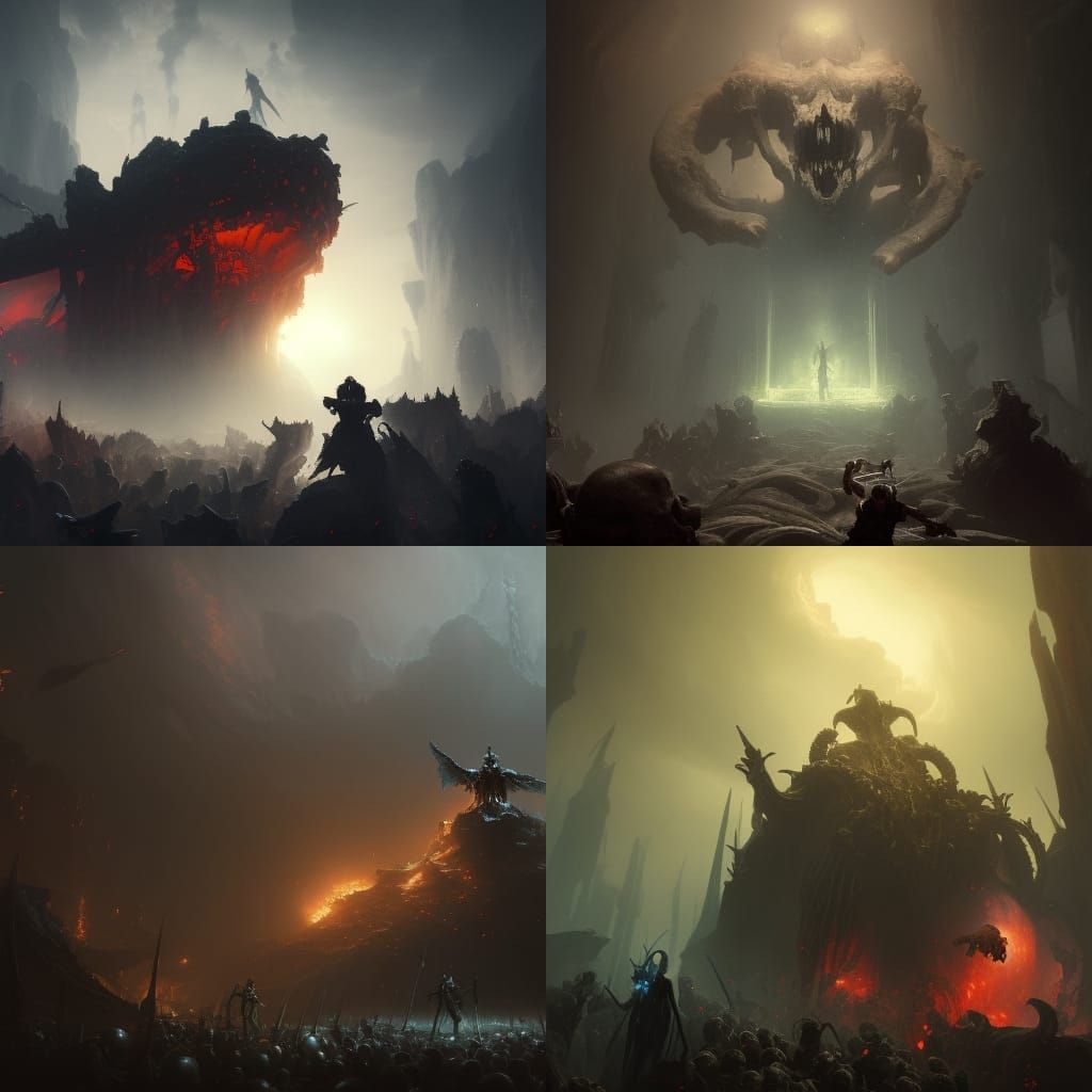 Skull in Tartarus: Dark Fantasy Concept Art