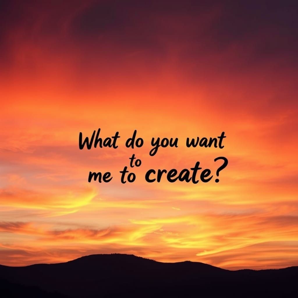 Dramatic Flame Sky with Mysterious Writing