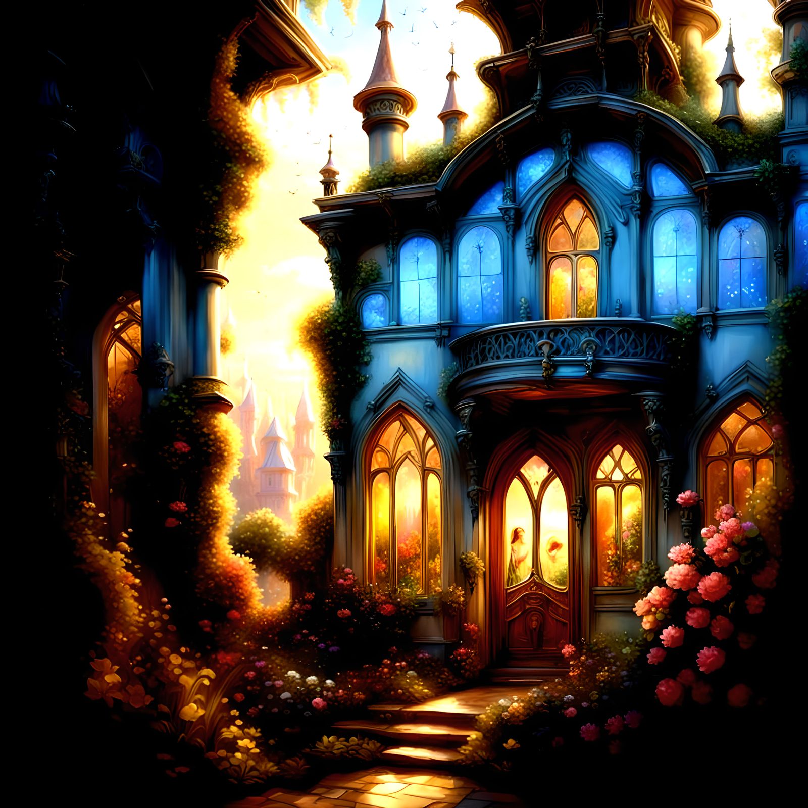 Ultradetailed Fantasy fairy victorian house by pino daeni an...