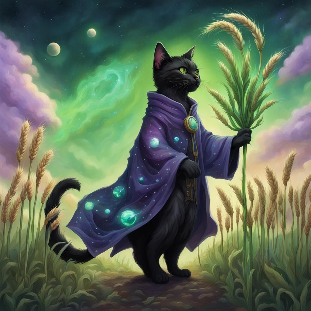 Magical Cat Farmer Bends Time in Fantasy Landscape
