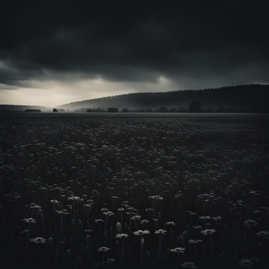 Peaceful Dark Field at Night