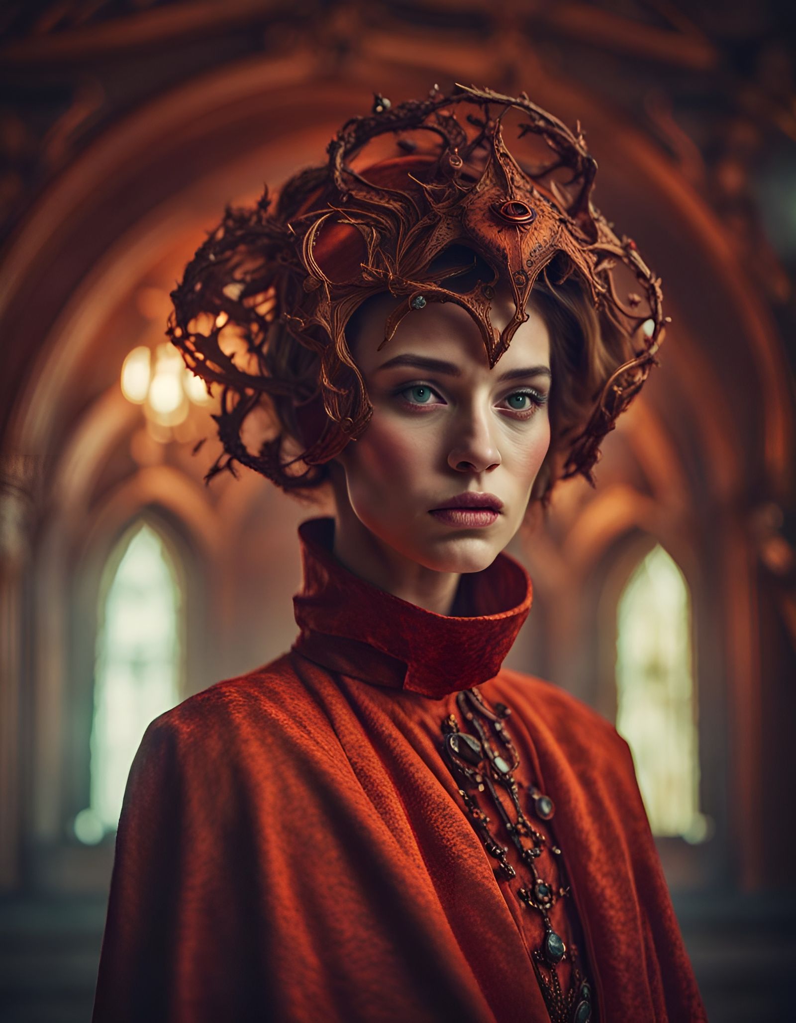 Martian Haute Couture Portrait in Fantasycore Style