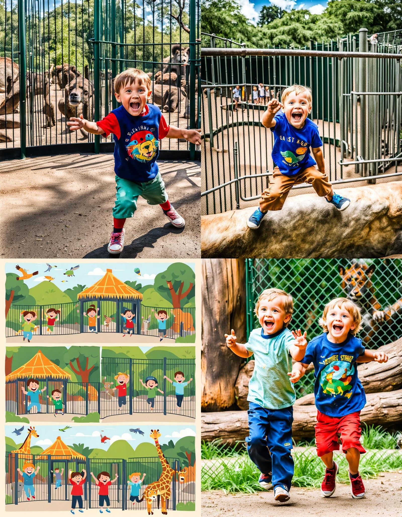 AI Image of a Kid Excited at the Zoo