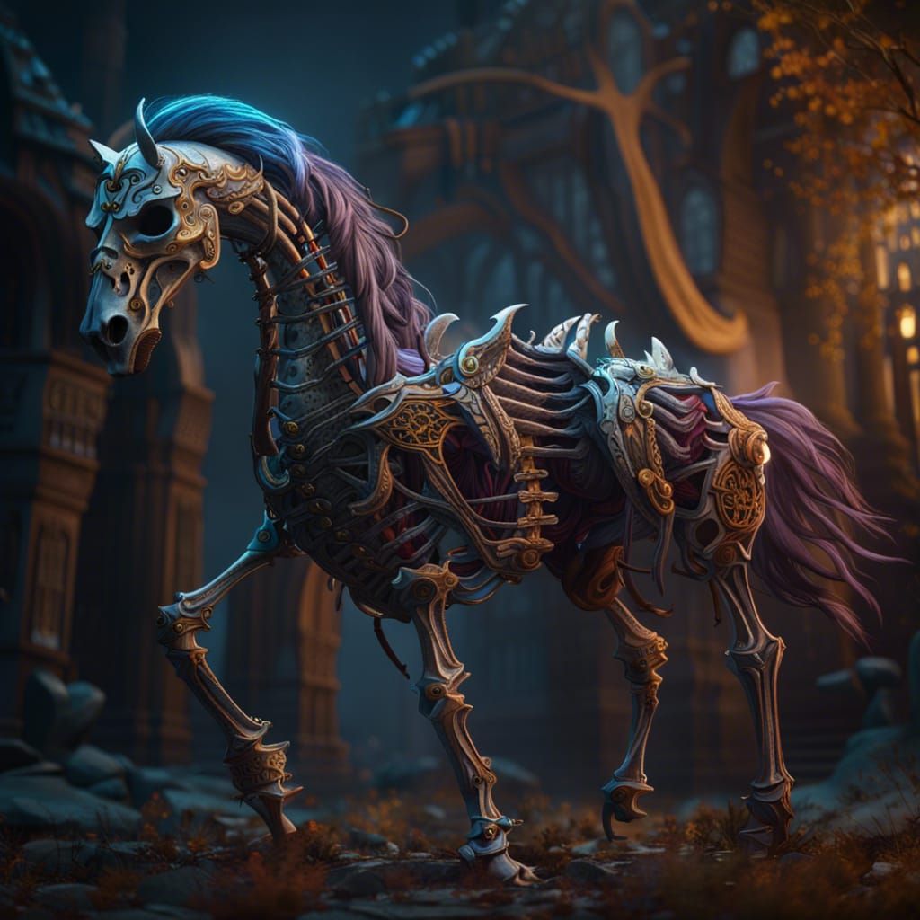 Fantastical Skeleton Horse Concept Art