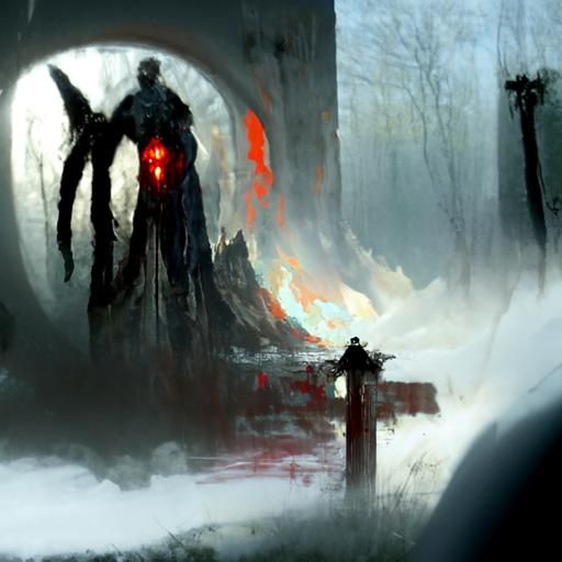 Sinister Portal to Hell in Dark Fantasy Style