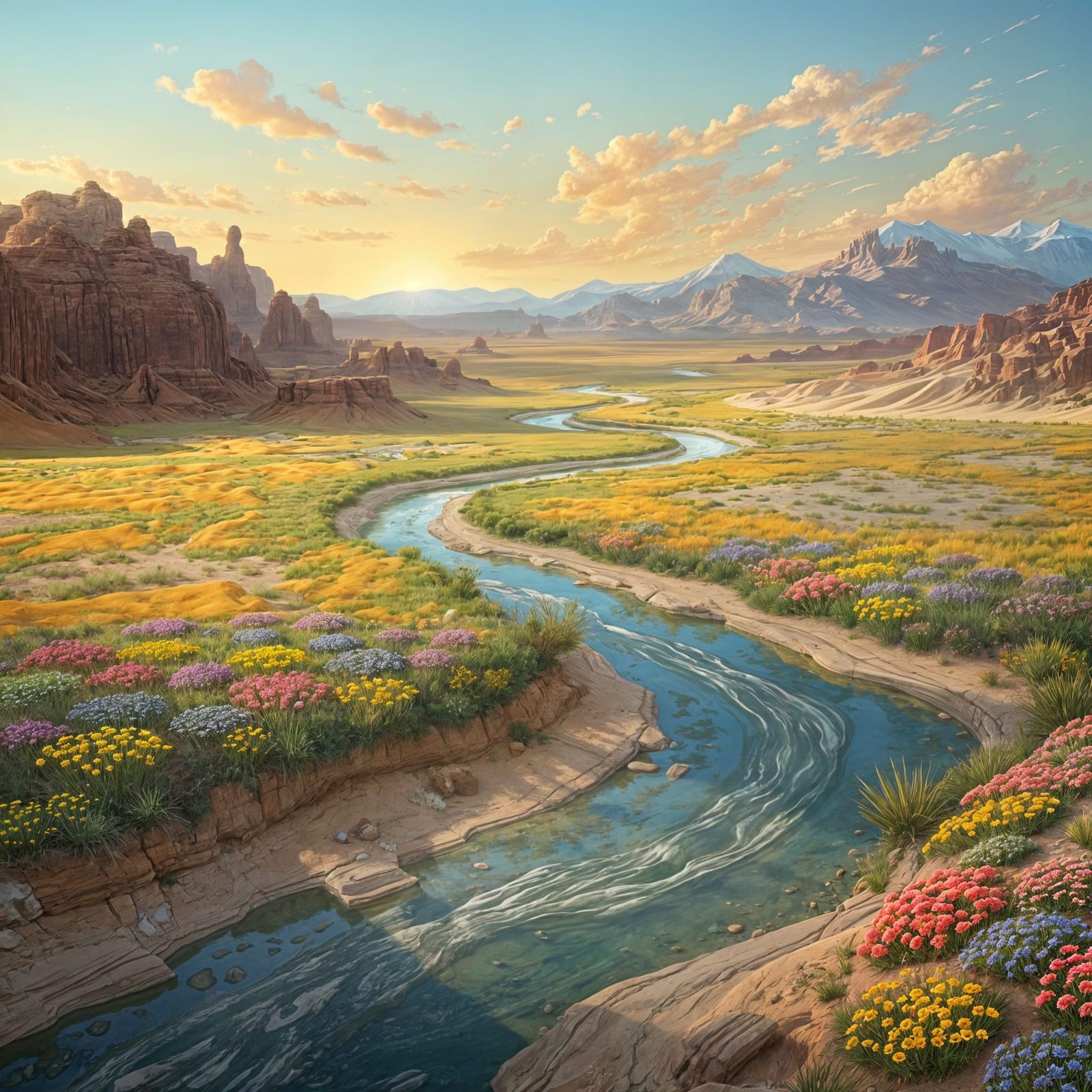 Desert Oasis Transformation in Dreamy Landscape Style