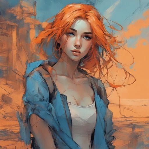 Stunning Teen Portrait in Splash Art Style