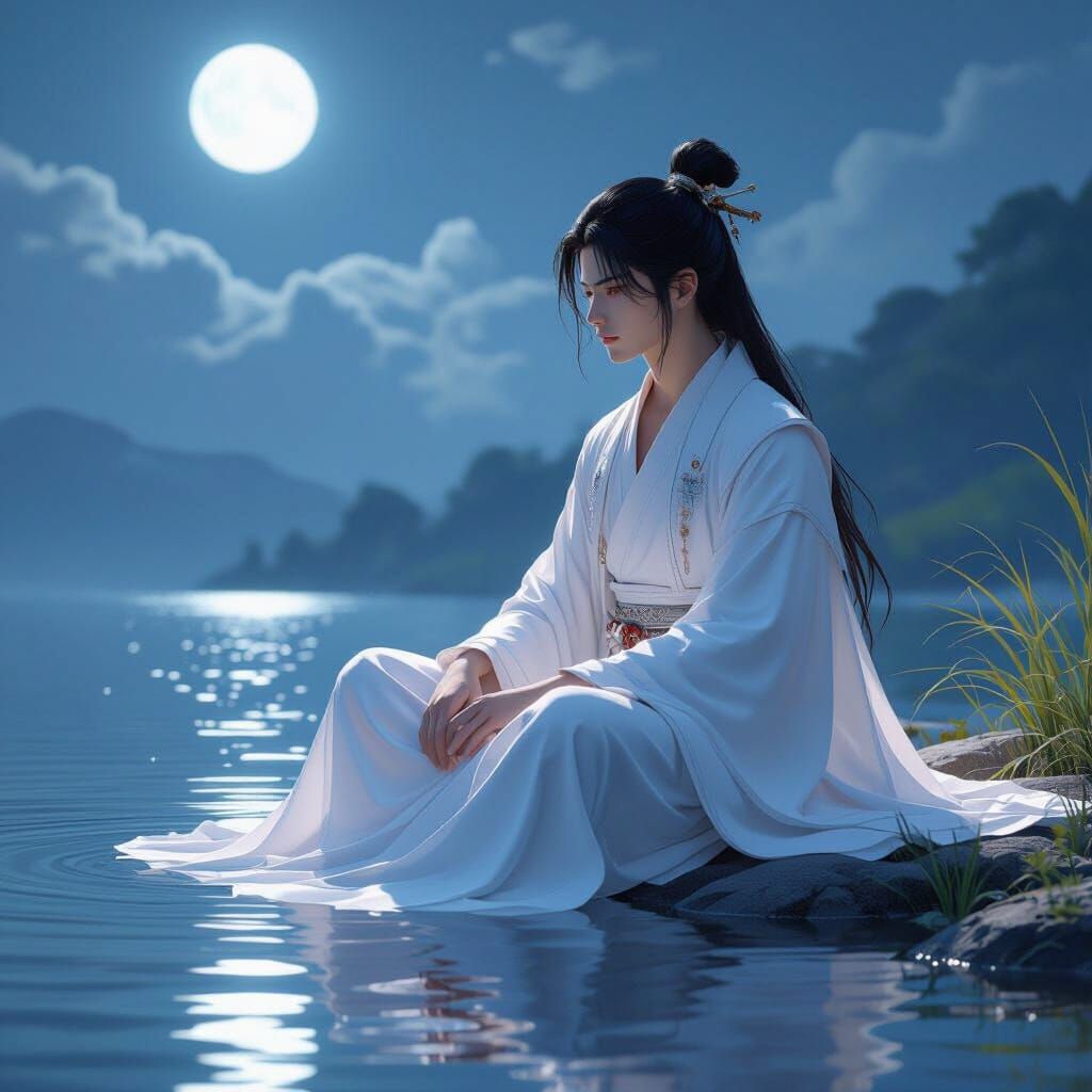 Tsukuyomi by Lake in 3D Anime Art Style