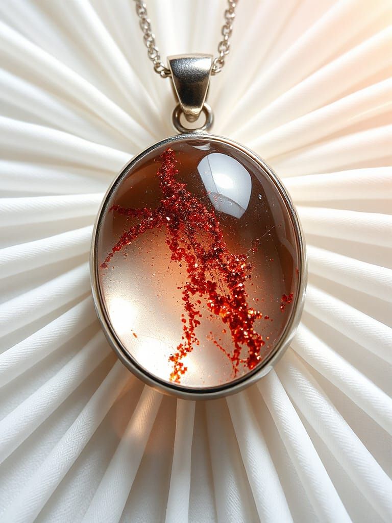 Hematite Quartz Pendant in Stainless Steel