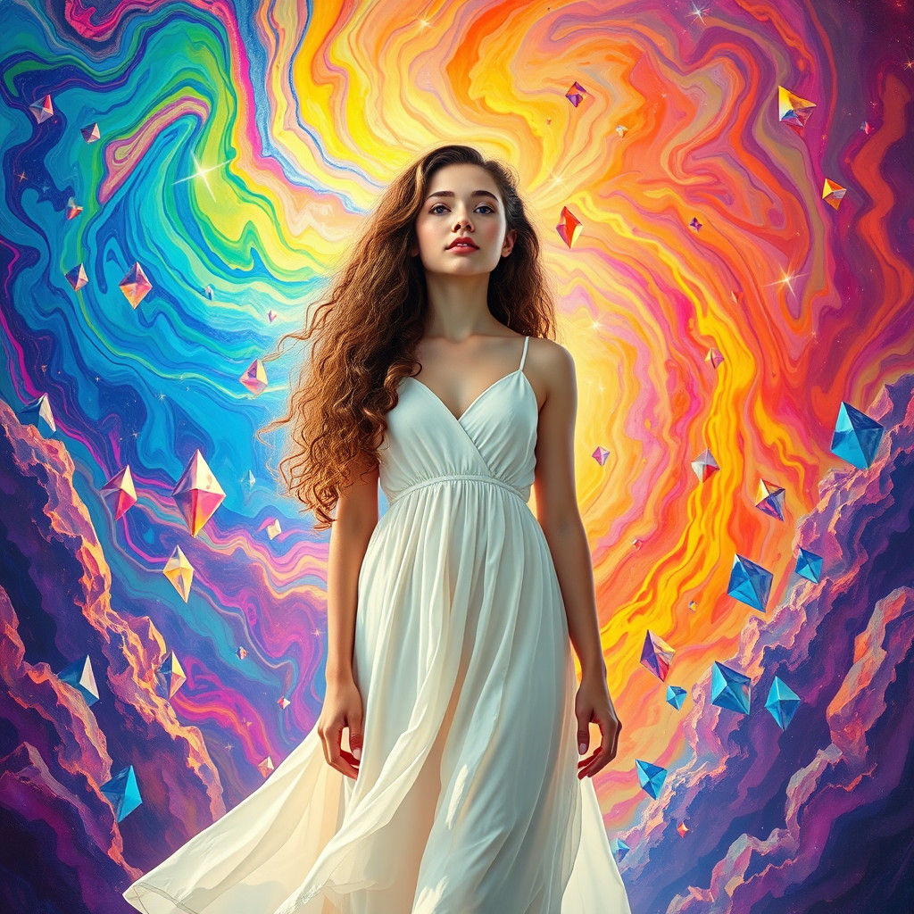 Psychedelic Lucy in Diamond Sky, Abstract Art