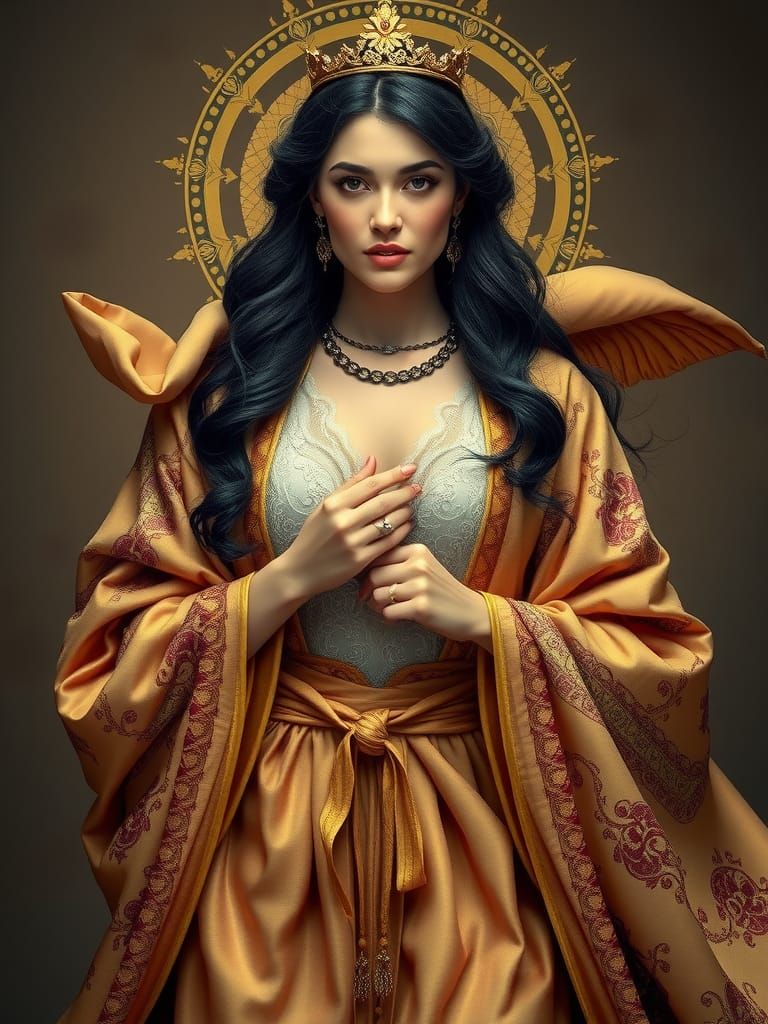 Goddess of Abundance in Gold Brocade