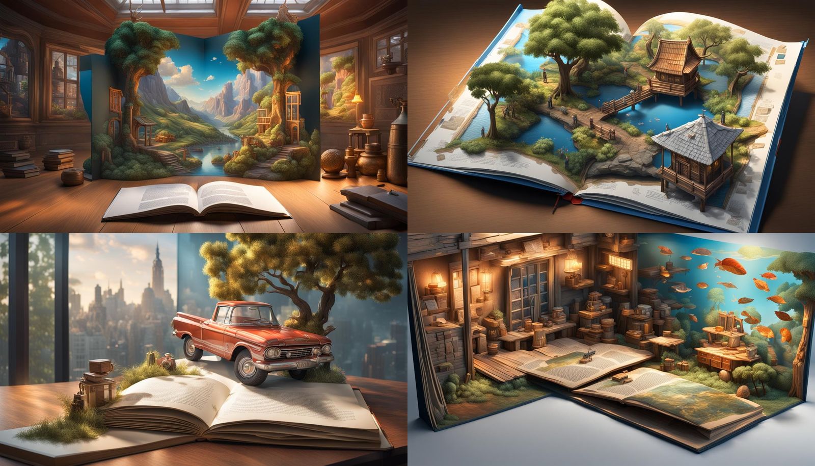 Hyperrealistic Pop-Up Book in Commercial Art Style