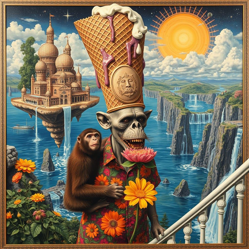 Floating Water City: Sacred Geometry in Oil