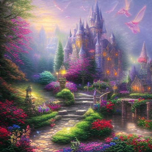 Ethereal Fairy Castle in Hyperdetailed Fantasy Style