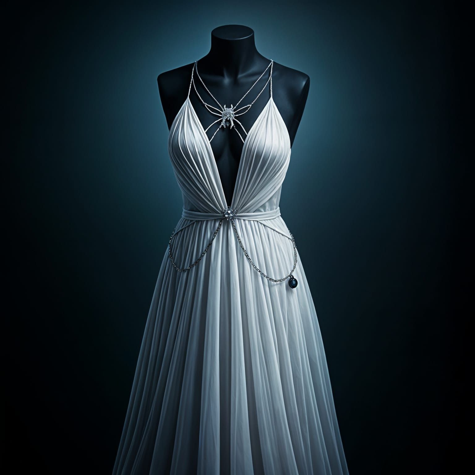 Elegant White Gown for Drow Woman